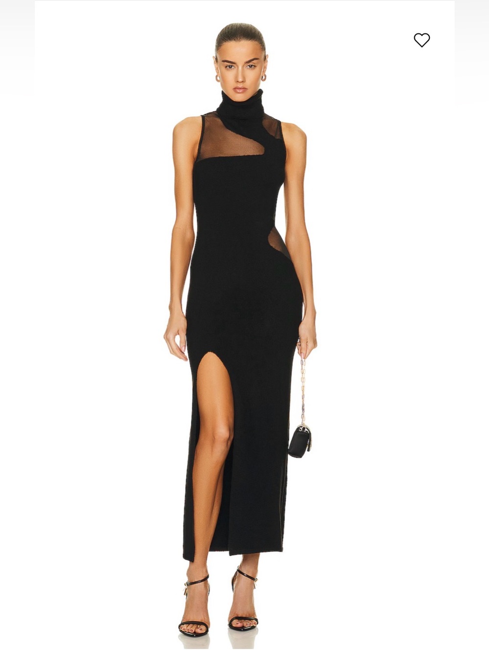 Cult Gaia Brooke Black Mesh Cutout Midi/Maxi Dress – Size XL – NWT